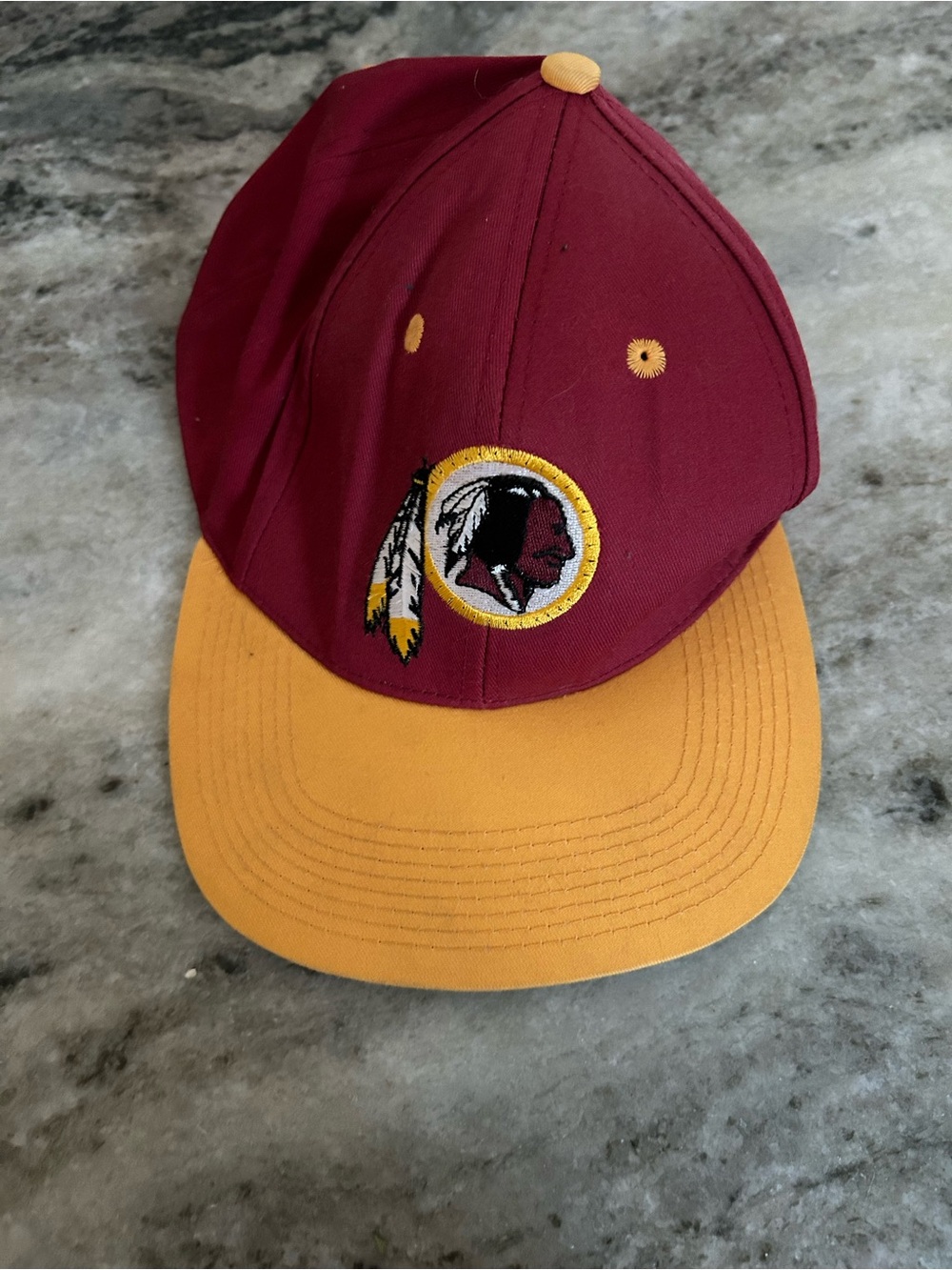 Vintage Indians Two-Tone Burgundy and Gold Baseball Cap